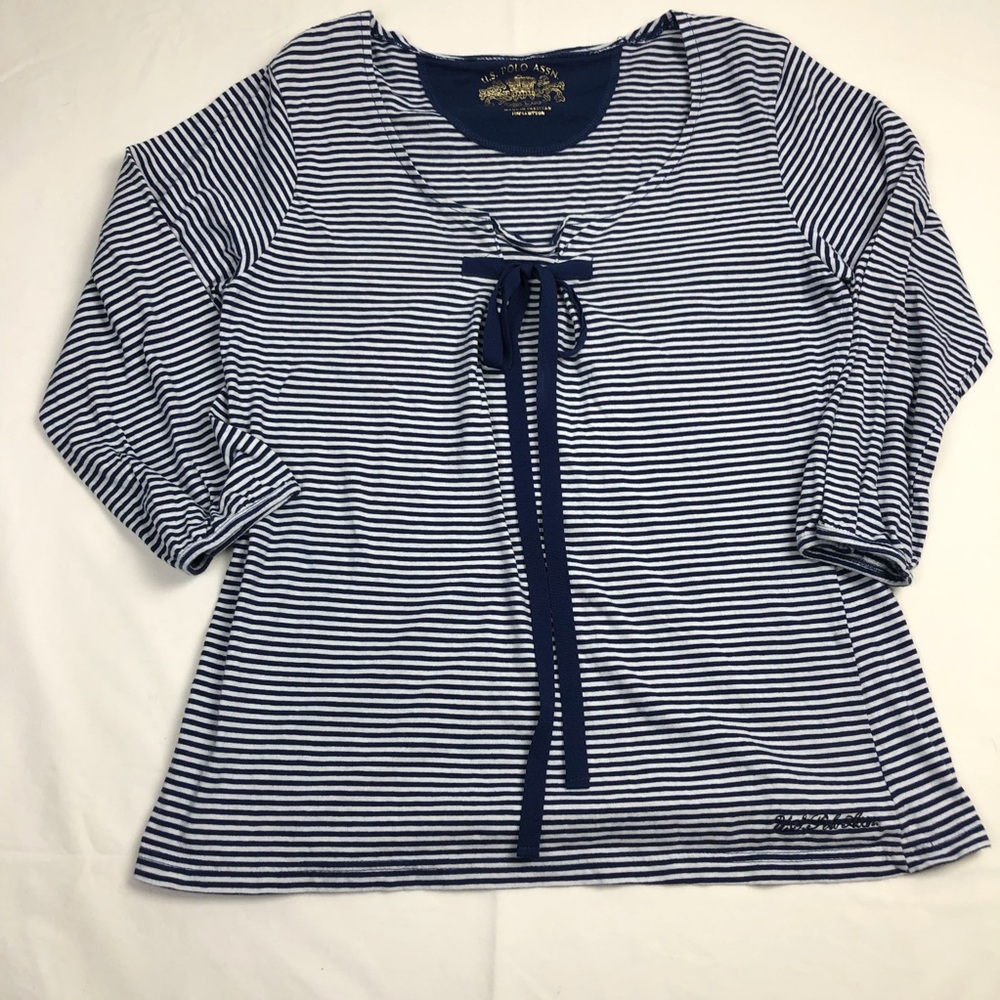 U.S. Polo Assn. 3/4 Sleeve‎ Striped Top